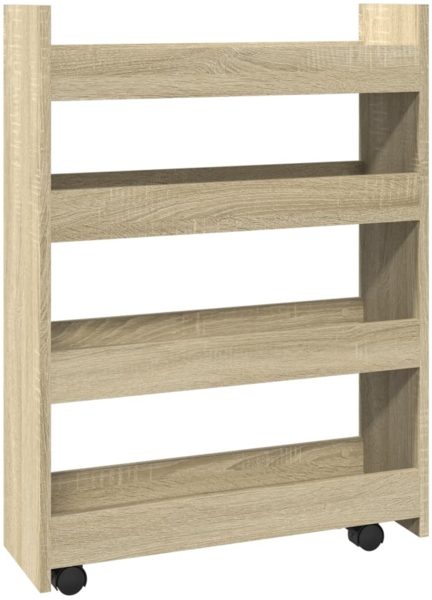 vidaXL Aufbewahrungswagen Schmal 4 Etagen Sonoma Eiche Holzwerkstoff 855261