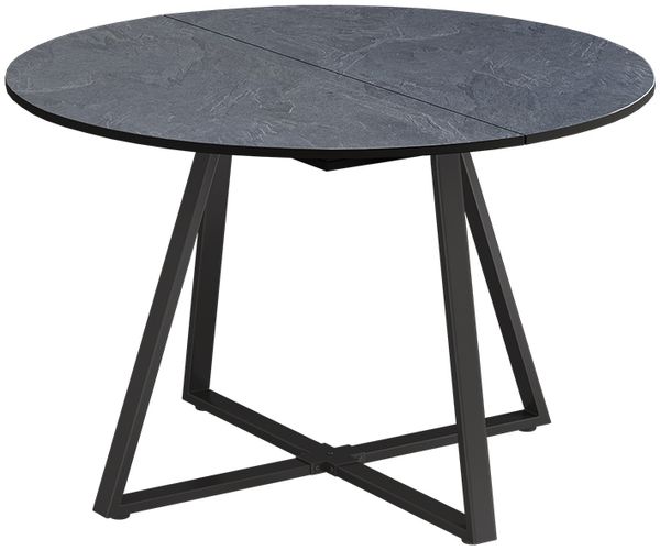 Esstisch Loyd Anthrazit/Schwarz 120x120 cm ausziehbar Vicco