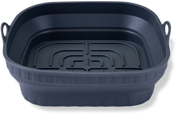 FACKELMANN Silikonform Backform für Heißluftfritteuse, faltbar, gerillter Boden, platzsparend
