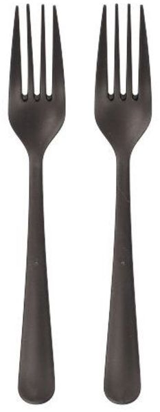 10 "Circulware" Mehrweg-Gabeln PP-MF 19 cm schwarz "Gaia" extra stabil