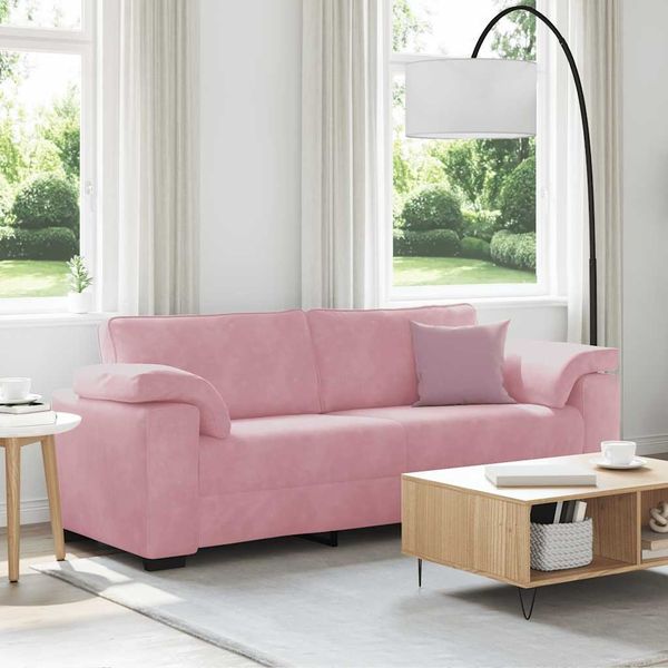 vidaXL 3-Sitzer-Sofa Rosa 220x77x82 cm Samt 4105280