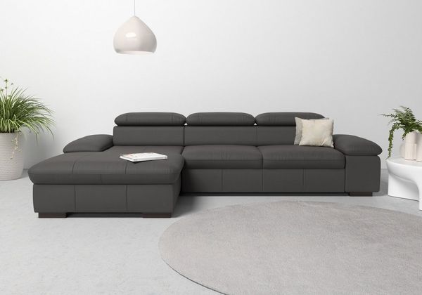 Home affaire Ecksofa Alberto L-Form, mit Kopfteilverstellung, wahlweise mit Bettfunktion