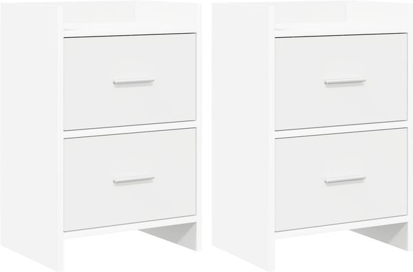 vidaXL Nachttische 2 pcs Weiß 40 x 30 x 60 cm Holzwerkstoff 8010964