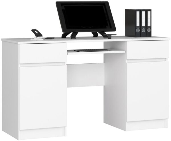 Raumhirsch Furniture Schreibtisch moderner Bürotisch 135 cm mit Tastaturauszug, viel Stauraum, Hochwertiger Schreibtisch mit Stauraum - 135 cm