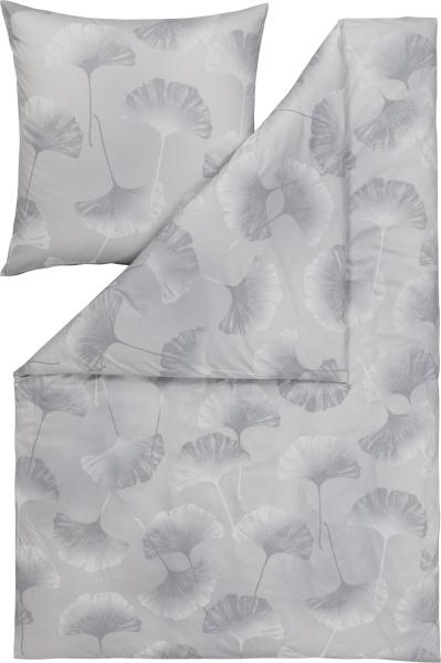 Estella Mako Jersey Bettwäsche 155x220 Isabella platin Gingko Blätter 6862-915