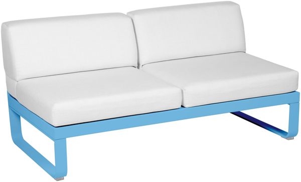 Bellevie Lounge 2-Sitzer Modul E1 Maya-Blau 81 Grauweiß Mitte
