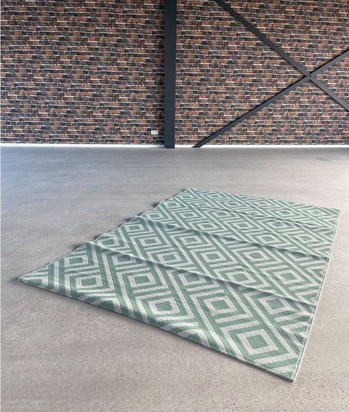 MANDALIKA Garden Outdoorteppich XXL Outdoor Wendeteppich Teppich wetterfest türkis 180 x 270 cm