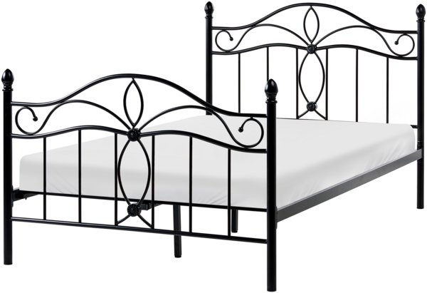 Bett mit Lattenrost Metall ANTLIA 120 x 200 cm Schwarz