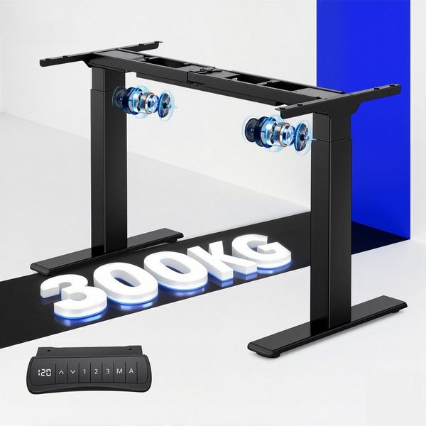 FLEXISPOT Schreibtisch ValtreX E300 Höhenverstellbarer Schreibtisch Gestell mit Dualmotor (Anti-Kollisionssystem & 300KG Tragkraft & 10 Jahre Garantie), ideal für große Tischplatten & Multi-Monitor-Workstations