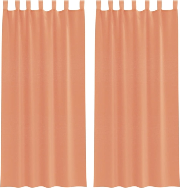 vidaXL Voile Vorhänge mit Schlaufen 2 Stk. Terrakottarot 140x245 cm 4102324