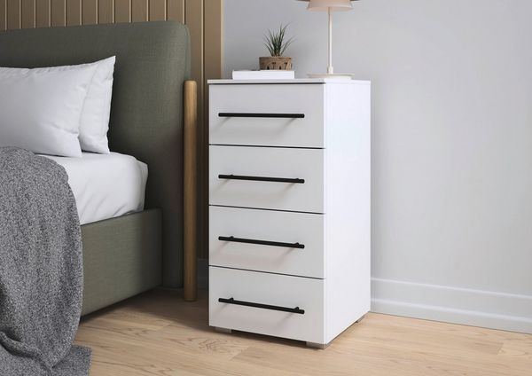rauch Schubkastenkommode Sideboard Schubladenkommode AVOLA mit Dekorfront (Breite 40 cm inkl. Soft-Close-Funktion), Beimöbel 80 cm breit, 4 Schubladen mit viel Stauraum, MADE IN GERMANY