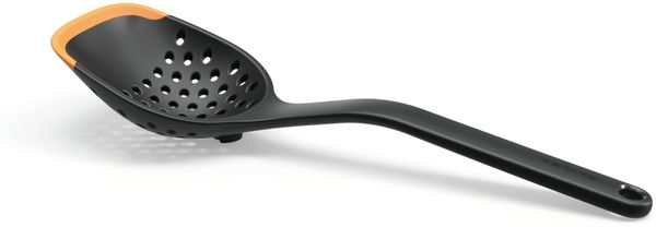 Fiskars Sieblöffel, Länge: 30 cm, Kunststoff/Silikon, Functional Form, Schwarz/Orange, 1027302