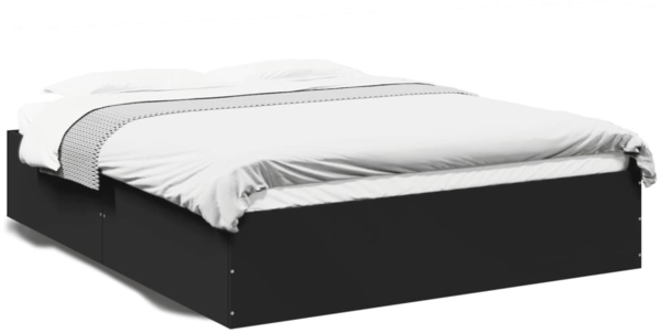 vidaXL Bettgestell Schwarz 150x200 cm Holzwerkstoff 3281008