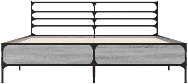 vidaXL Bettgestell Grau Sonoma 160x200 cm Holzwerkstoff und Metall 3280055 Bild 4