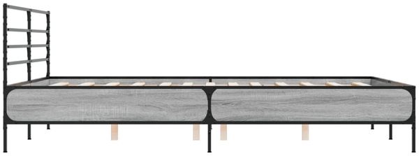 vidaXL Bettgestell Grau Sonoma 160x200 cm Holzwerkstoff und Metall 3280055 Bild 5