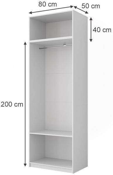 Kleiderschrank Elmo Weiß 80 x 50 cm 2er Set Vicco Bild 2