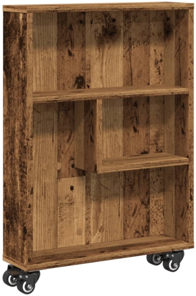 vidaXL Aufbewahrungswagen Schmal Altholz-Optik 48x13x68 Holzwerkstoff 855230