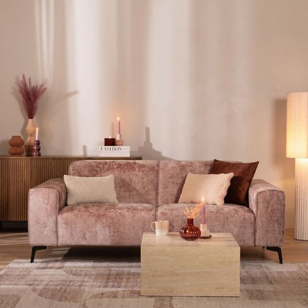 Bronx71 Design Sofa Vegas 2,5-Sitzer Chenille rosa