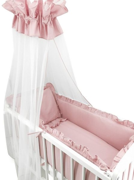 Baby-Delux Stubenbett Babywiege Komplettset Royal Rüsche, Schaukelwiege Weiß 90x40cm Komplett Bettset Wiegenset