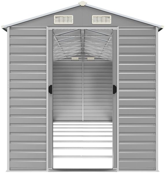 vidaXL Gartenhaus Hellgrau 191x725x198 cm Verzinkter Stahl 3188249 Bild 5