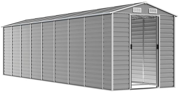 vidaXL Gartenhaus Hellgrau 191x725x198 cm Verzinkter Stahl 3188249 Bild 3