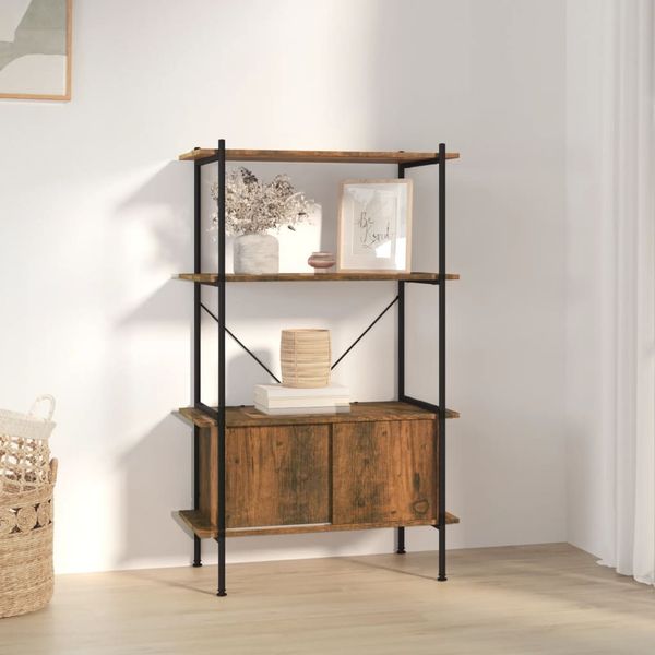 vidaXL Regal mit 4 Böden und Schrank 80 x 40 x 130 cm Stahl Holzwerkstoff [336354]