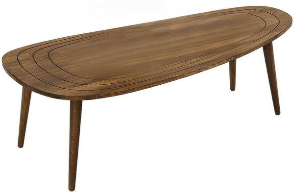 Dmora Wohnzimmertisch Eugenia, Niedriger Wohnzimmertisch, Kaffeeregal, Couchtisch für Sofa, 115x50h38 cm, Nussbaum