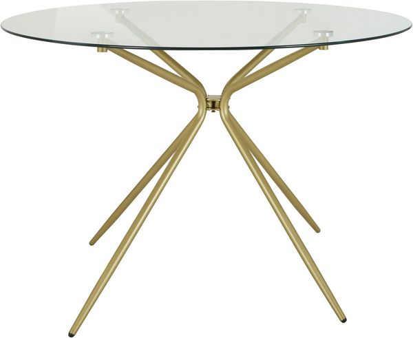 OTTO home Esstisch Silvi, TOPSELLER! (Esstisch, Glastisch, Küchentisch, OTTOs Choice), rund, Ø 110 cm, Metallgestell in messingfarben
