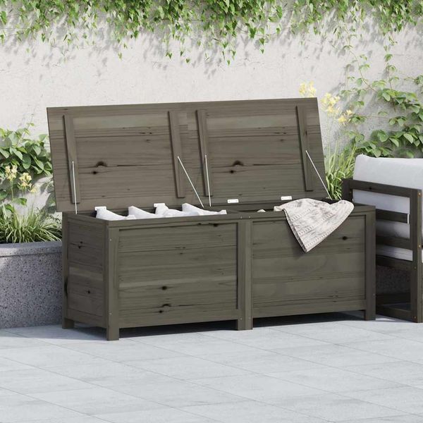 vidaXL Outdoor-Kissenbox Anthrazit 150x50x56 cm Massivholz Tanne 152172