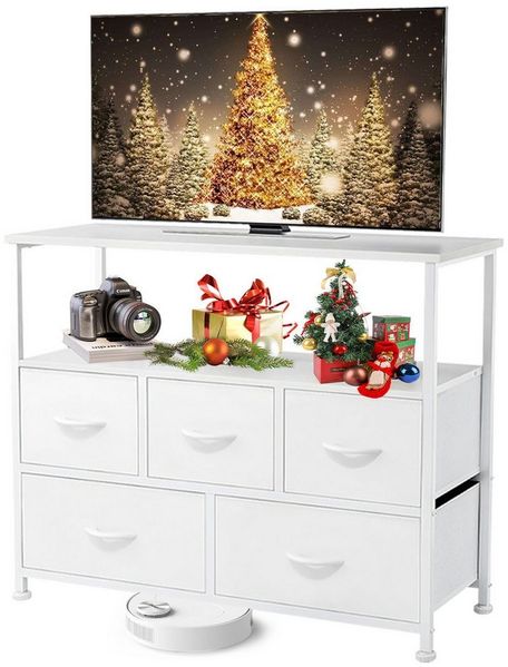 IDEASY TV-Schrank TV-Schrank mit Stauraum,kleiner Entertainment-Center-Medientisch (Geeignet für Wohnzimmer, Flur und Eingangsbereich 100×30×80cm (L×B×T) Frisiertisch & TV-Ständer mit Schubladen,passend für 45-Zoll-Fernseher