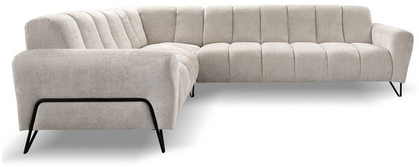 Beautysofa Ecksofa mit Metallbeine in schwarzer VOLARE L, mit höchstem Sitzkomfort, ohne Schlaffunktion Bild 2