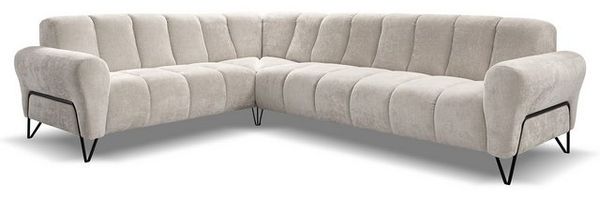 Beautysofa Ecksofa mit Metallbeine in schwarzer VOLARE L, mit höchstem Sitzkomfort, ohne Schlaffunktion Bild 4