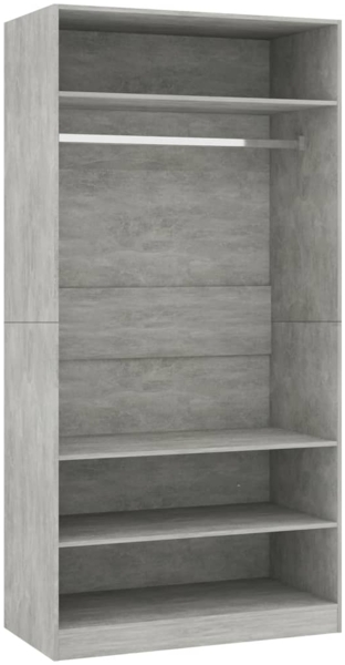vidaXL '800229' Kleiderschrank, Spanplatte, Betongrau 100×50×200 cm