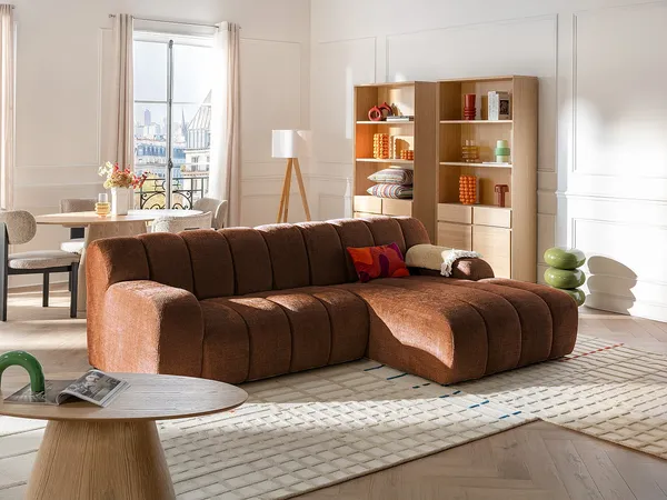 Vente-unique - BELADON Sofa Stoff Rot - B 176 cm x H 85 cm x L 272 cm
