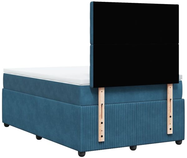 vidaXL Boxspringbett mit Matratze Dunkelblau 120x200 cm Samt 3292326 Bild 6
