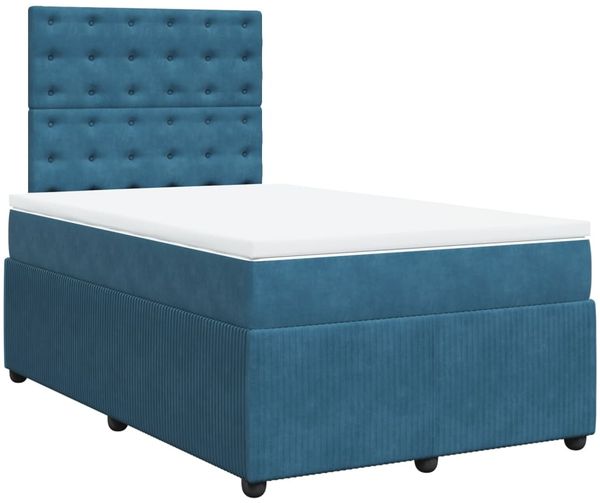 vidaXL Boxspringbett mit Matratze Dunkelblau 120x200 cm Samt 3292326 Bild 2
