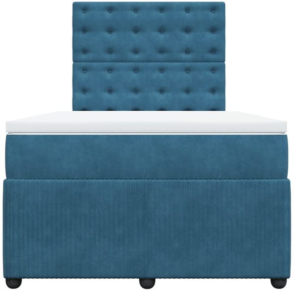 vidaXL Boxspringbett mit Matratze Dunkelblau 120x200 cm Samt 3292326 Bild 4