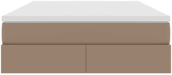 vidaXL Aufbewahrungsbett mit Matratze Cappuccino 140x200 cm 3370169 Bild 6