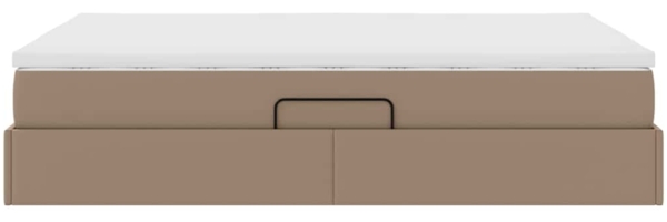 vidaXL Aufbewahrungsbett mit Matratze Cappuccino 140x200 cm 3370169 Bild 8