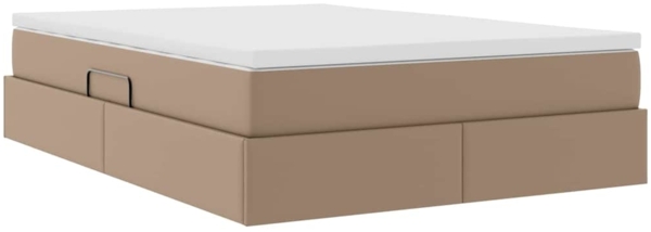 vidaXL Aufbewahrungsbett mit Matratze Cappuccino 140x200 cm 3370169 Bild 4