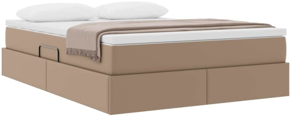 vidaXL Aufbewahrungsbett mit Matratze Cappuccino 140x200 cm 3370169 Bild 2