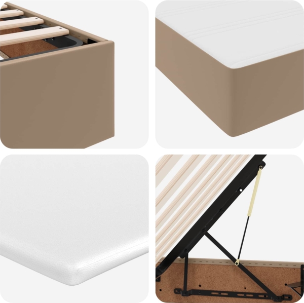 vidaXL Aufbewahrungsbett mit Matratze Cappuccino 140x200 cm 3370169 Bild 10