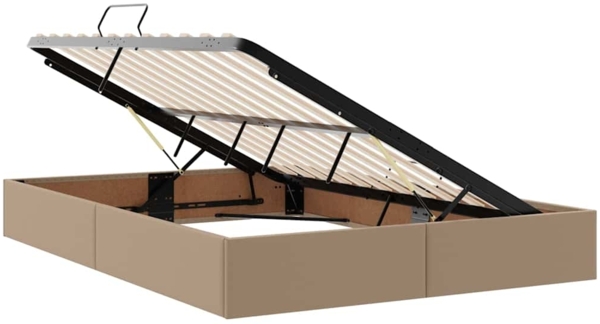 vidaXL Aufbewahrungsbett mit Matratze Cappuccino 140x200 cm 3370169 Bild 5