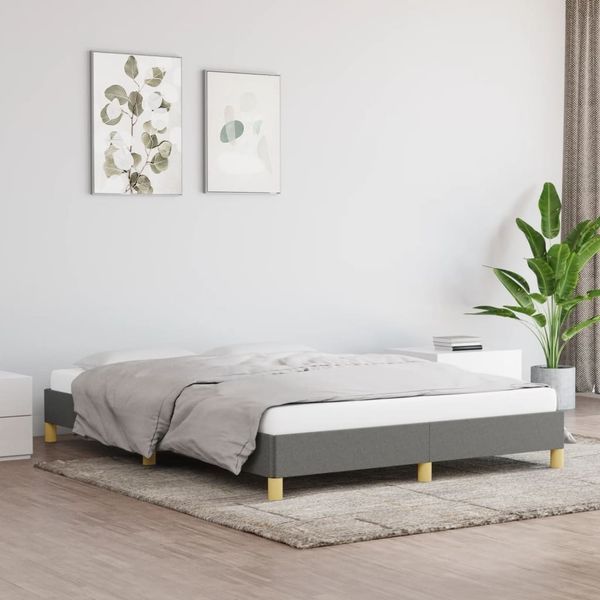 Bettgestell Dunkelgrau 160x200 cm Stoff [346827]