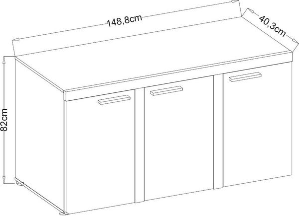 AX LIVING Sideboard Wohnzimmer Spacoro 3T - Modern in Matera/Old Style Bild 3