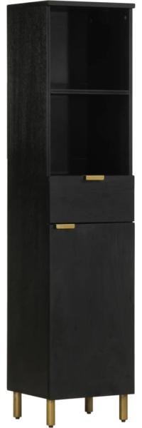 vidaXL Badschrank Schwarz 38x33x160 cm Massivholz Mango 4017670