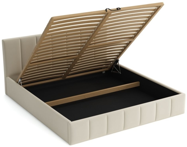 Polsterbett Doppelbett DETROIT Komplettset 120x200cm Stoff Freya Cappuccino Bild 2