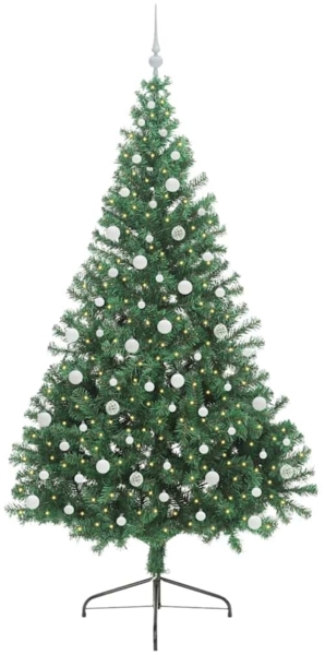 vidaXL Künstlicher vorbeleuchteter Weihnachtsbaum Grün 240 cm PVC 3397040 Bild 2