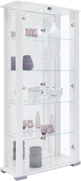 Glasvitrine >STELLA< in Weiß - 86x178x38cm (BxHxT)