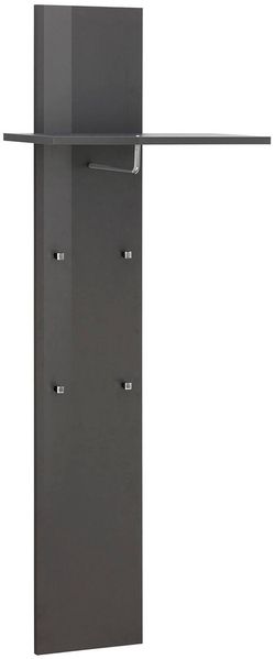 Dmora Eingangsmöbel Etesia, moderner Multifunktionseingang, Mehrzweckschrank für die Eingangshalle, 100 % Made in Italy, 50 x 27 x 140 cm, glänzendes Anthrazit,